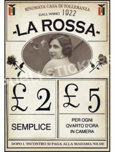 1922 TARGA VINTAGE CASA DI TOLLERANZA 