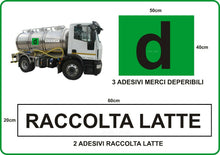 Carica l&#39;immagine nel visualizzatore di Gallery, KIT 5 ADESIVI PER TRASPORTO LATTE E MERCI DEPERIBILI NORMATIVA ATP
