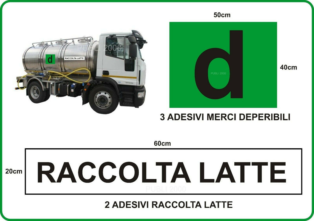 KIT 5 ADESIVI PER TRASPORTO LATTE E MERCI DEPERIBILI NORMATIVA ATP