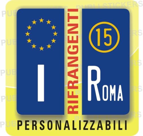 COPPIA DI ADESIVI RIFRANGENTI CON ANNO E PROVINCIA PERSONALIZZABILI